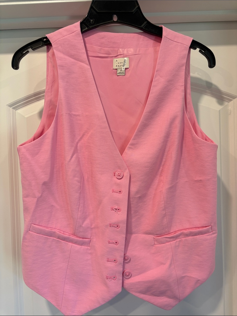 Pink Button Down Front Pants and Vest